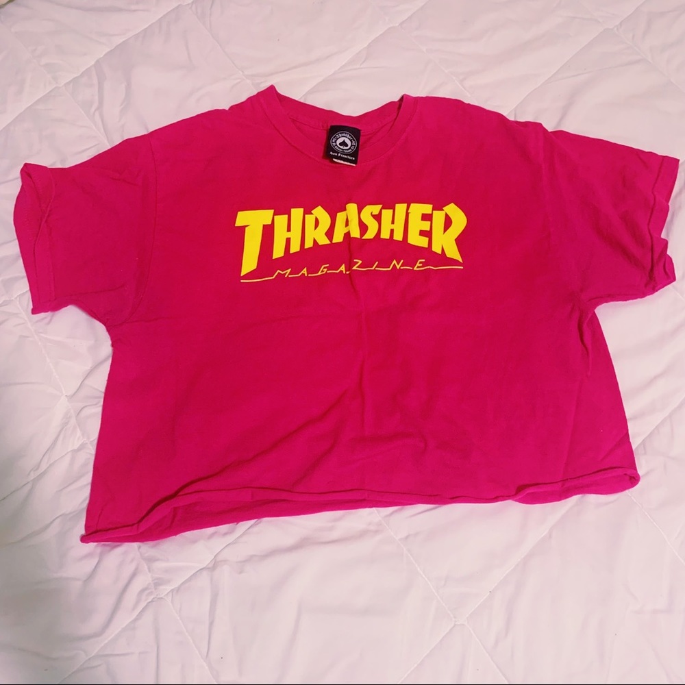 thrasher cropped tee